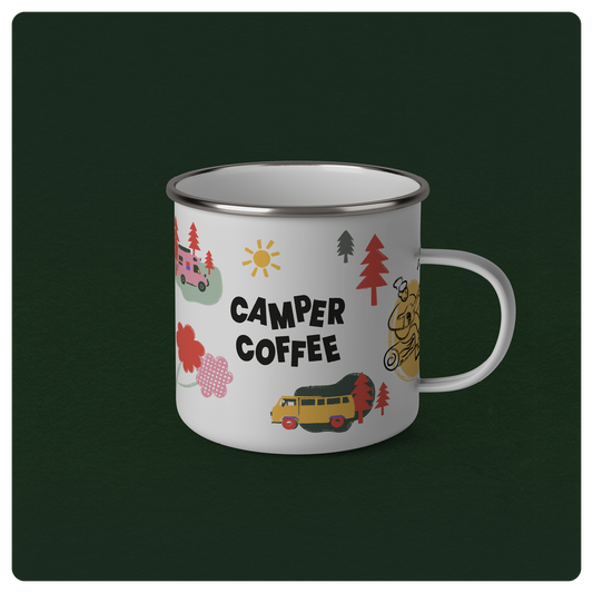Camping Emaille Tasse "Camper Coffee"