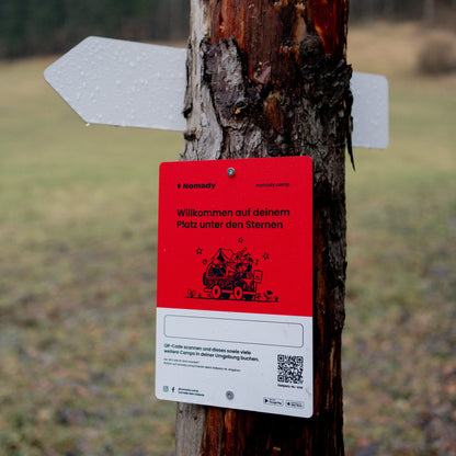 Nomady Stellplatz Schild