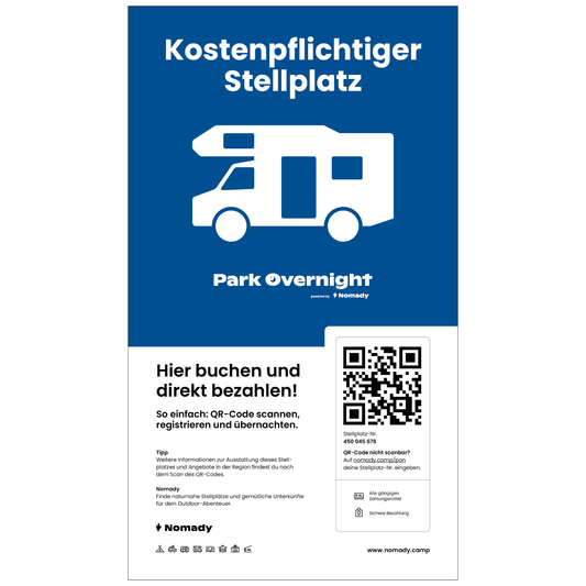 Overnight Parking Pitch Sign