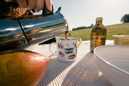 Camping Emaille Tasse "Camper Coffee"